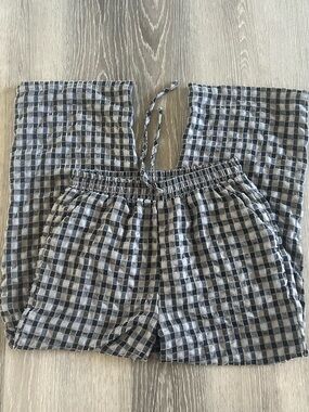 Men's Black & White Gingham Lounge Joggers